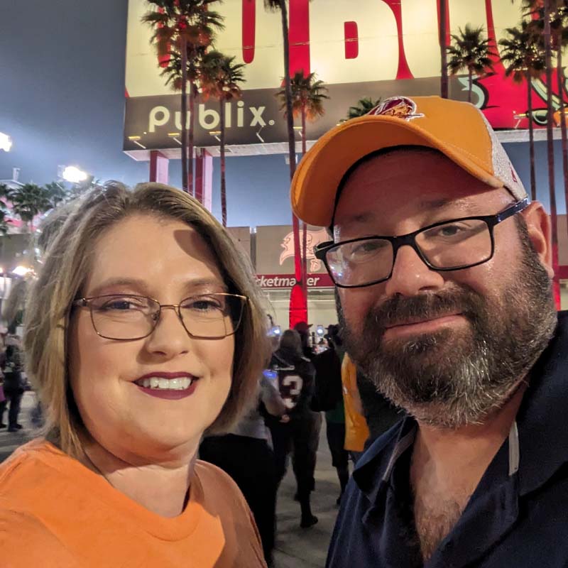Tonia and Brian at the Tampa Bay Buccaneers Game